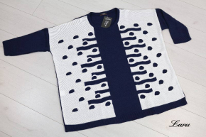 Pullover Lochmuster Part 355 [Unisex | dunkelblau/ecru]