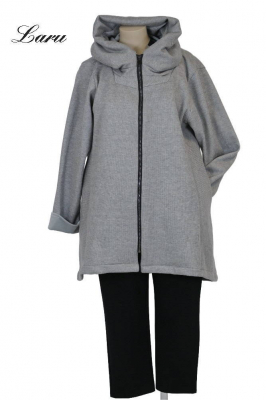 Jacke Jacquard uni grau 25116