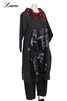 Kleid C6315 Patchwork schwarz [XL | schwarz]