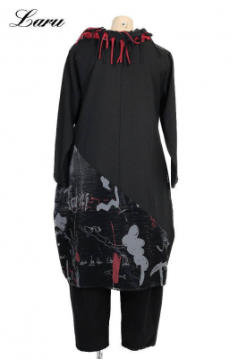 Kleid C6315 Patchwork schwarz [XL | schwarz]