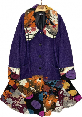 Wollmantel Patchwork lila 6074 [OneSize | Lila]