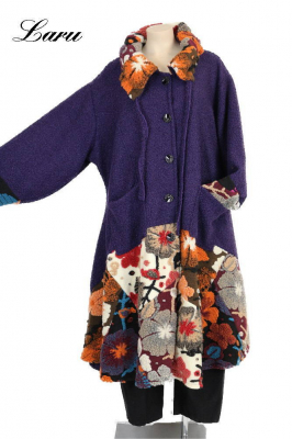 Wollmantel Patchwork lila 6074 [OneSize | Lila]