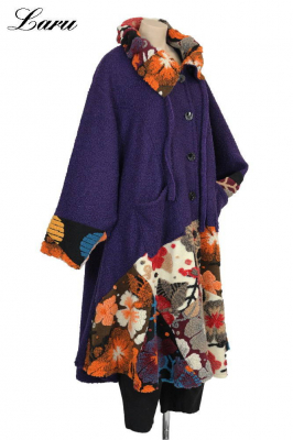 Wollmantel Patchwork lila 6074 [OneSize | Lila]