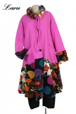 Wollmantel Patchwork pink 6074 [OneSize | Pink]