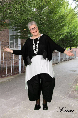 Strickpullover kurz Überwurf AKH 2517 Stella [OneSize | schwarz]