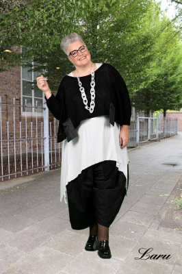 Strickpullover kurz Überwurf AKH 2517 Stella [OneSize | schwarz]