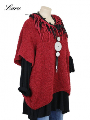 Strickpullover lang Wollboucle Big Size 8312B