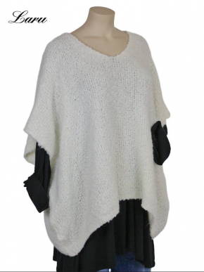 Strickpullover lang Wollboucle Big Size 8312B