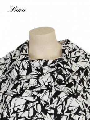 Shirt Jacquard schwarz weiß Kragen mit Knöpfe