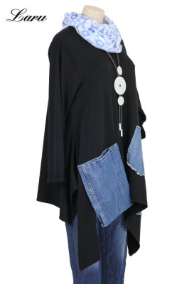 Shirt mit Jeansapplikation 6647