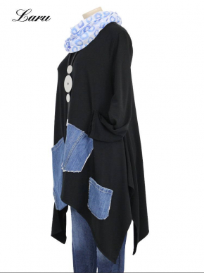 Shirt mit Jeansapplikation 6647