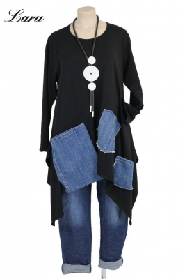 Shirt mit Jeansapplikation 6647