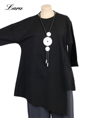 Shirt Patchwork mit Lochmuster 56464