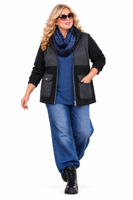 Sweatjacke mit Stepp Patch schwarz [S | schwarz]