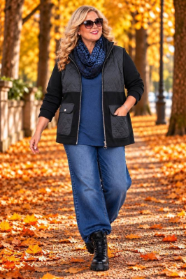Sweatjacke mit Stepp Patch schwarz [S | schwarz]