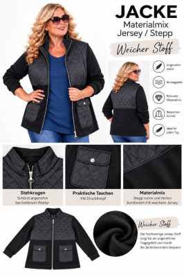 Sweatjacke mit Stepp Patch schwarz [S | schwarz]