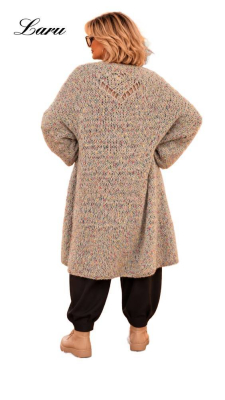 Strickjacke Cardigan bunt changiert 2618 Plus Size [OneSize | Braun]