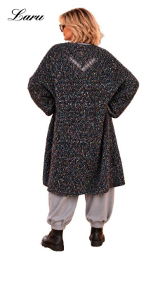 Strickjacke Cardigan bunt changiert 2618 Plus Size [OneSize | Braun]