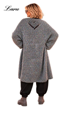 Strickjacke Cardigan bunt changiert 2618 Plus Size [OneSize | Braun]