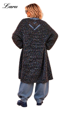 Strickjacke Cardigan bunt changiert 2618 Plus Size [OneSize | Braun]
