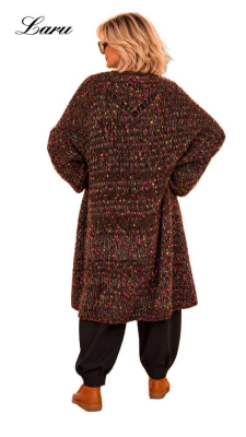 Strickjacke Cardigan bunt changiert 2618 Plus Size [OneSize | Braun]
