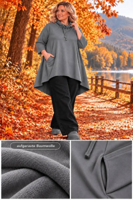 Kuschel Shirt ALine Kragen [OneSize | dunkelgrau]