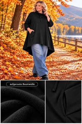 Kuschel Shirt ALine Kragen [OneSize | dunkelgrau]
