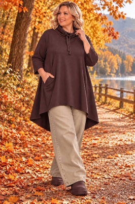 Kuschel Shirt ALine Kragen [OneSize | dunkelgrau]