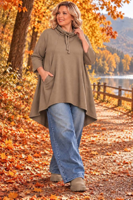 Kuschel Shirt ALine Kragen [OneSize | dunkelgrau]